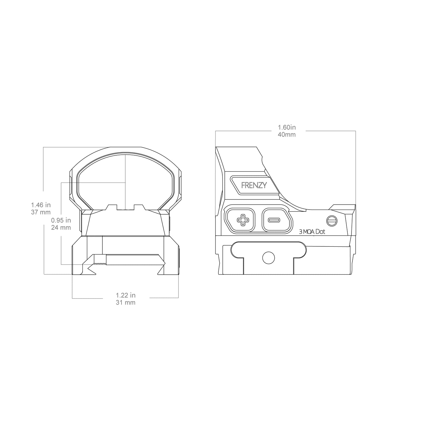 VO FRENZY FLEX 19x28 MGT™ Red Dot Sight - Black