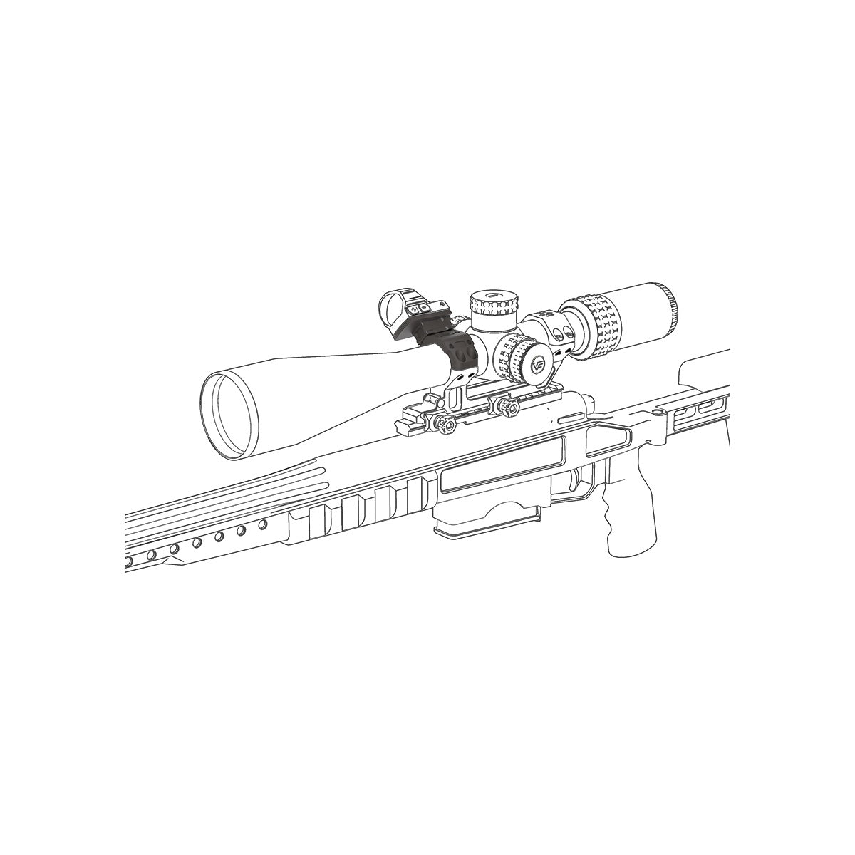 VO 30mm X-ACCU Mount Assembly Kit (4 Screws Ring) - Black