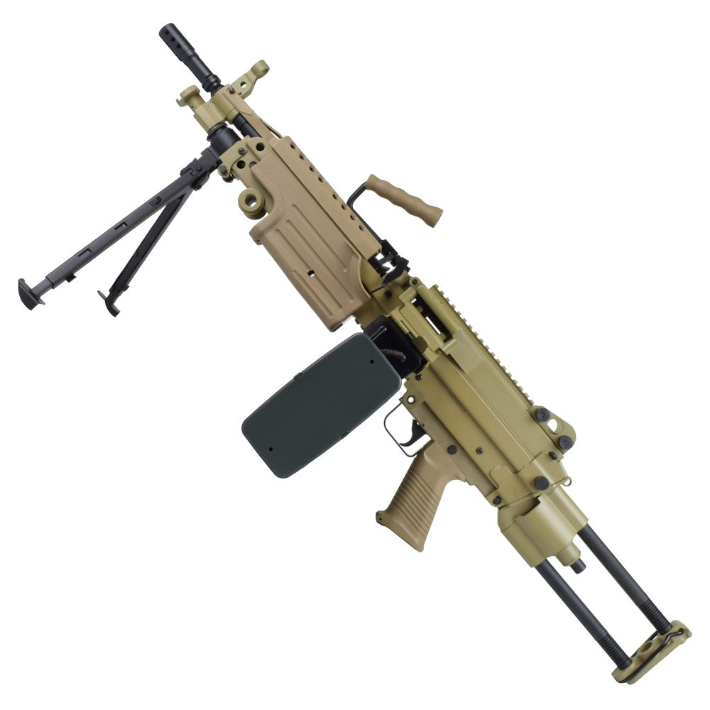 A&K FUCILE ELETTRICO ASG MITRAGLIATRICE MINIMI M249 PARA METAL VERSION TAN DARK EARTH (M249-PARAT)