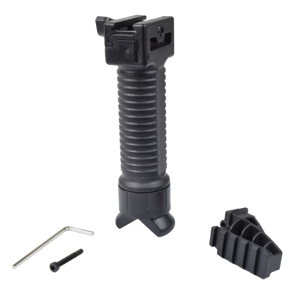 BATTLEAXE IMPUGNATURA CON BIPIEDE ESTRAIBILE E RAIL PER ACCESSORI NERA (02D)