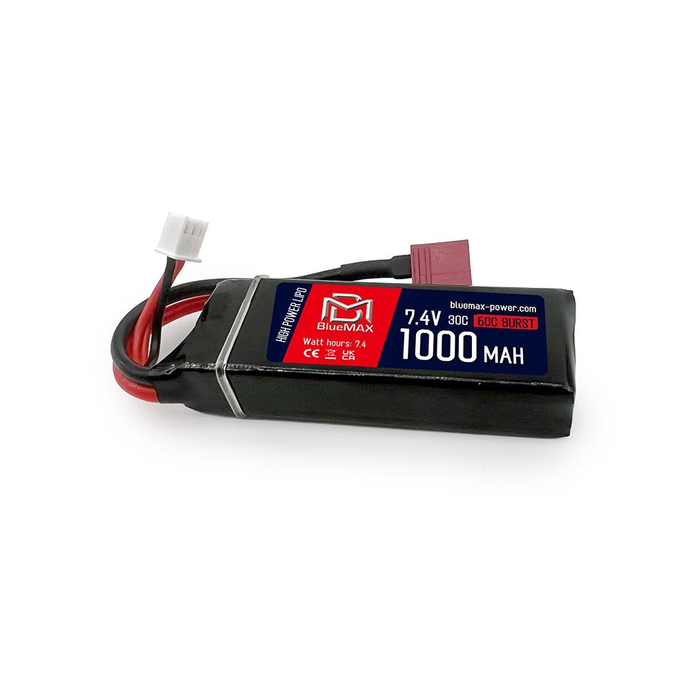 BLUEMAX POWER BATTERIA LIPO 7.4 V x 1000MAH 30C MINI BRICK DEANS (BM-7.4X1000MBD)