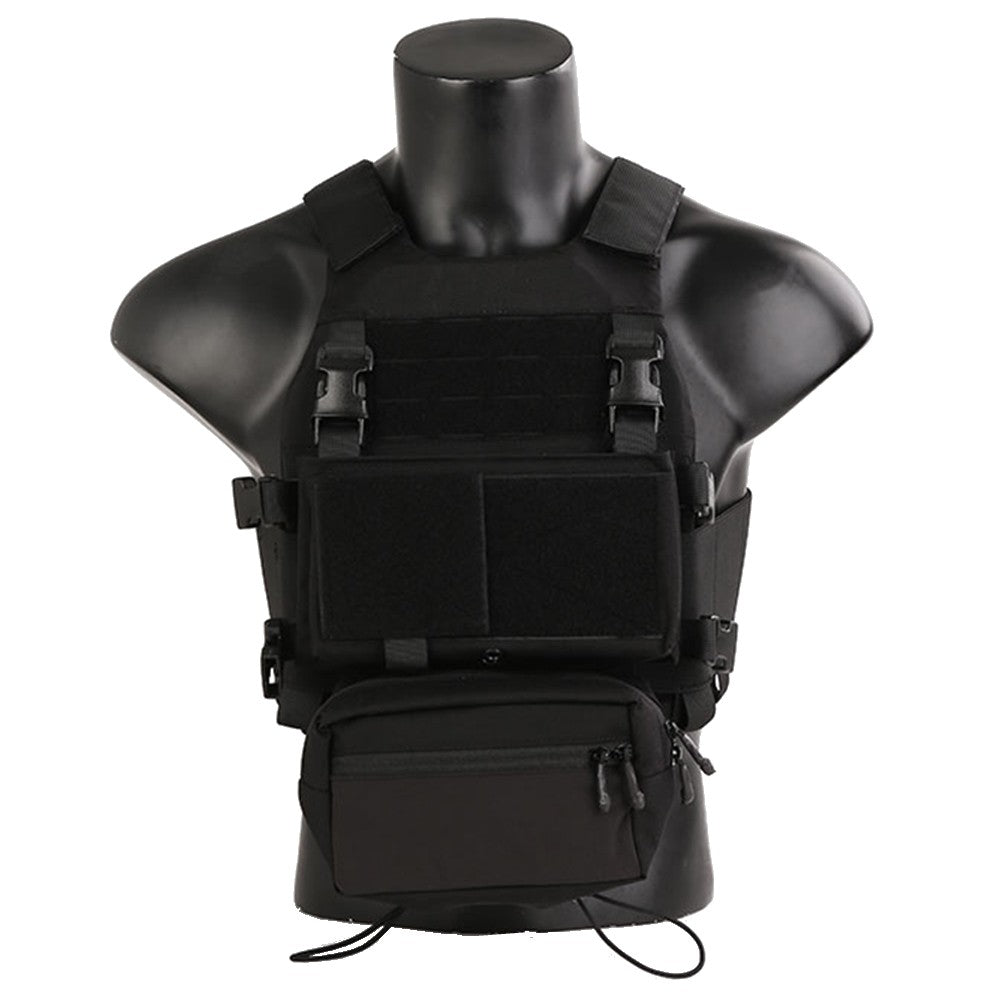 EMERSON GEAR TATICO FCS STYLE COMBAT TACTICAL VEST CON C/MK CHEST RIG NERO (EM7407B)