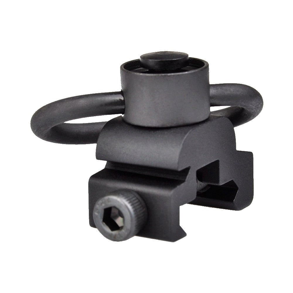 METAL GANCIO CINGHIA QD CON ATTACCO PER SLITTE 20mm NERO (ME4006-B)