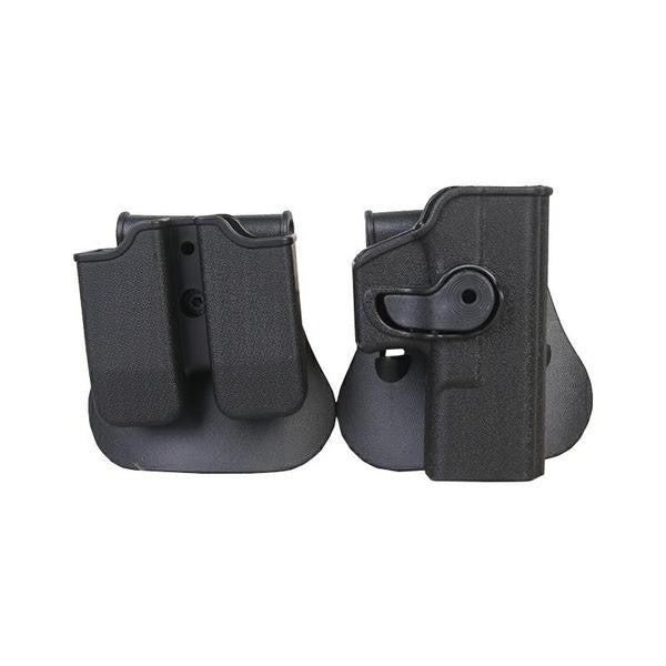 SET FONDINA E PORTA CARICATORE PER SERIE GLOCK NERO (BD-6100B)
