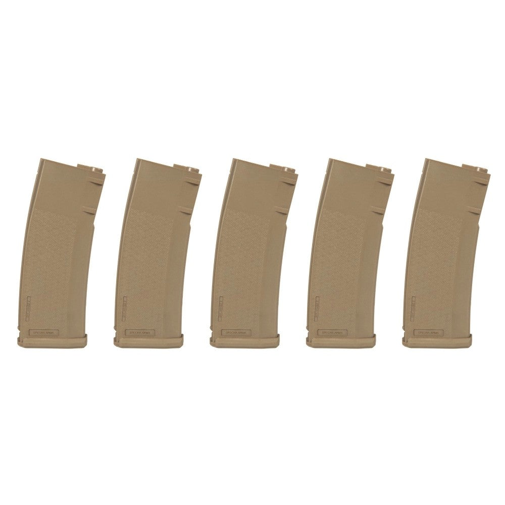 SPECNA ARMS SET 5x CARICATORI MONOFILARI MID-CAP S-MAG 125 COLPI PER SERIE M4 / M16 TAN (SPE-05-025720)