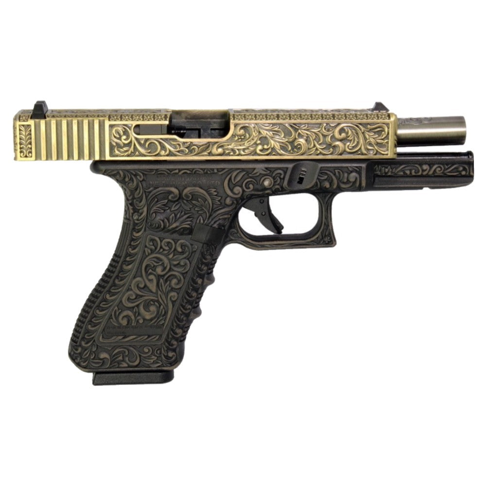 WE PISTOLA A GAS BLOWBACK WE17 CARTEL MEXICAN G-17 CLASSIC FLORAL PATTERN BRONZE (WG01FB)