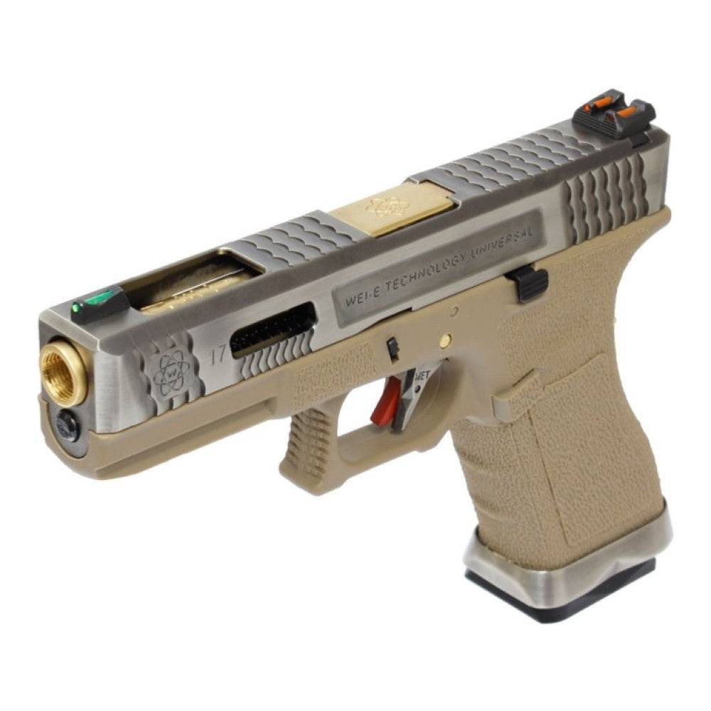 WE PISTOLA A GAS BLOWBACK WE17 CUSTOM G-17 FORCE SERIES T4 ARGENTO / TAN(WG01WET-4)