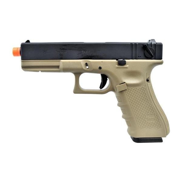 WE PISTOLA A GAS SCARRELLANTE WE18 G-18 GEN4 DUAL TONE TAN E NERA (W059BT)