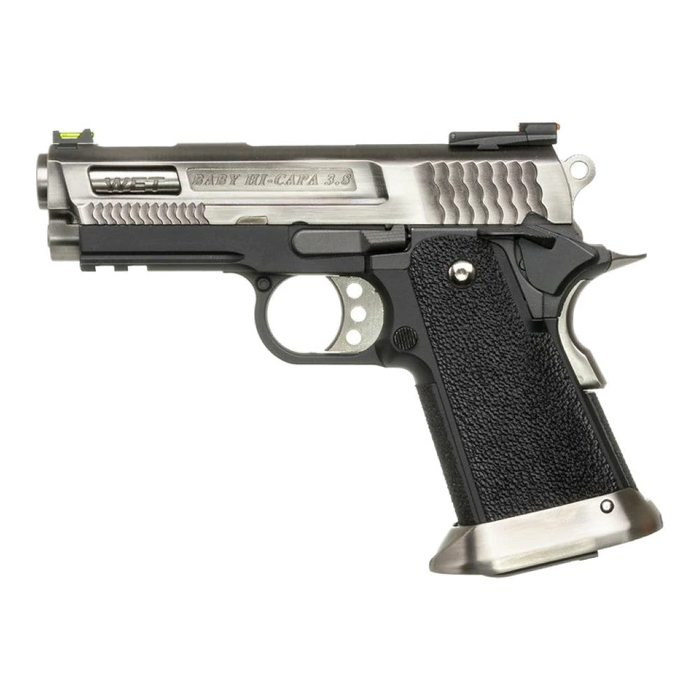 WE PISTOLA A GAS HI-CAPA 3.8 BABY HICAPA WET-2 BRONTOSAURUS SILVER ARGENTO/NERA (WH8WET-2)