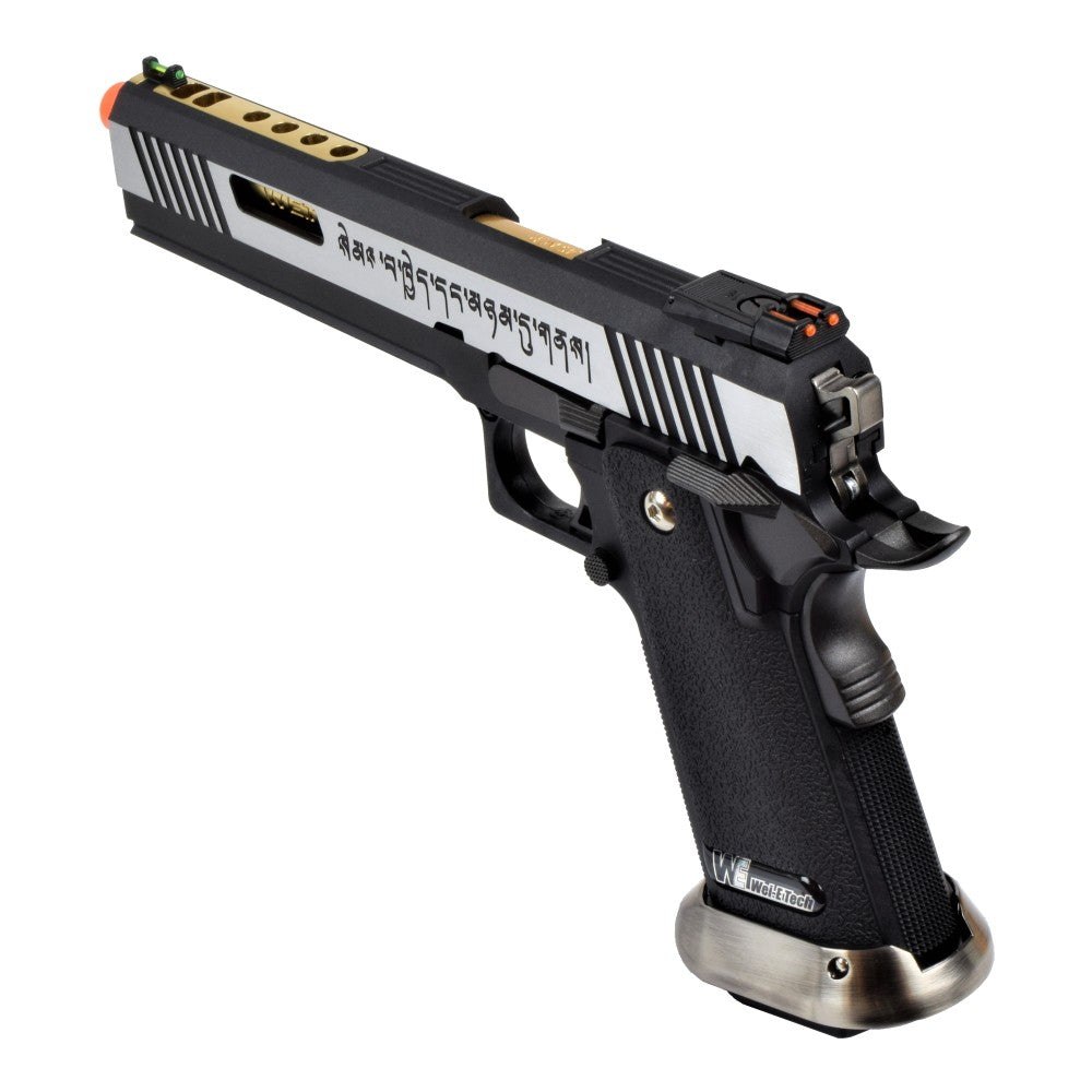 WE PISTOLA A GAS HI-CAPA 6.0 HICAPA DA TIRO I-REX FORCE SILVER / GOLD BARREL (WH18-2TGD)