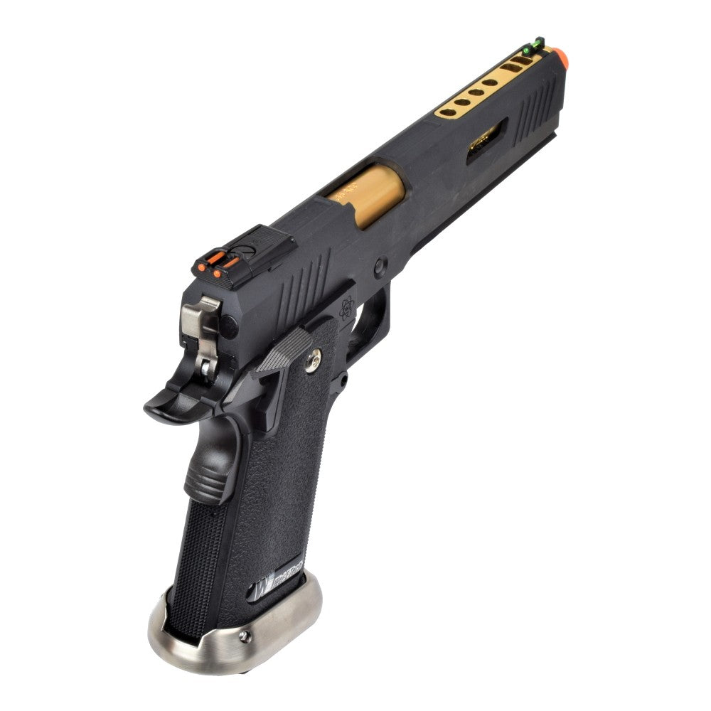 WE PISTOLA A GAS HI-CAPA 6.0 HICAPA DA TIRO I-REX NERA / GOLD BARREL (WH18A2-BKGD)