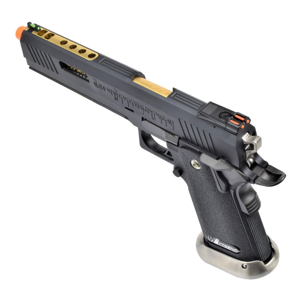 WE PISTOLA A GAS HI-CAPA 6.0 HICAPA DA TIRO I-REX FORCE NERA / GOLD BARREL (WH18-BKGD)