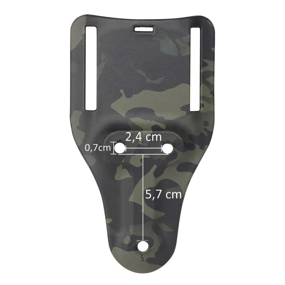 WOSPORT ADATTATORE CORTO DA CINTURA BASSO PER FONDINE QUICK PULL MULTICAM NERO (WO-GB55BM)