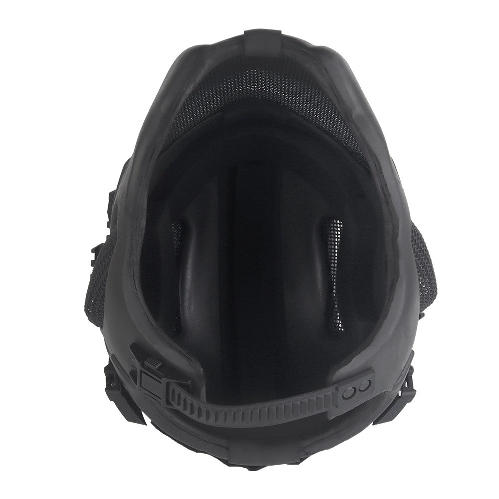 WOSPORT ELMETTO W23 CON RETE METALLICA NERO (WO-HL107)