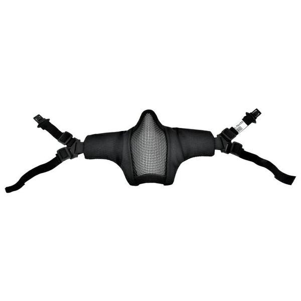 WOSPORT MEZZA MASCHERA CON RETE IN METALLO E GUANCE IN TESSUTO ATTACCO ELMETTO NERA (WO-MA45B)
