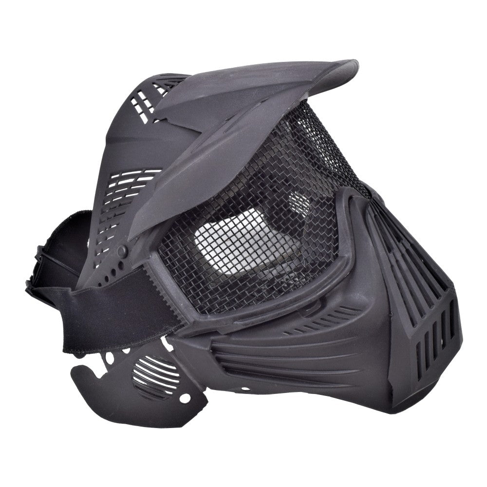 WOSPORT MASCHERA INTEGRALE CON RETE METALLICA NERA (C007B)