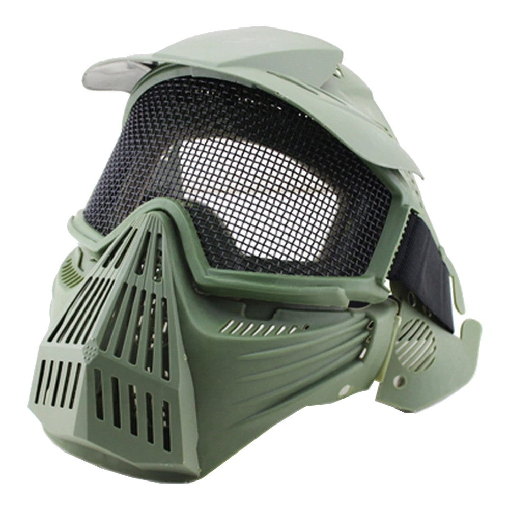 WOSPORT MASCHERA INTEGRALE CON RETE METALLICA VERDE OLIVE DRAB (C007 VERDE)