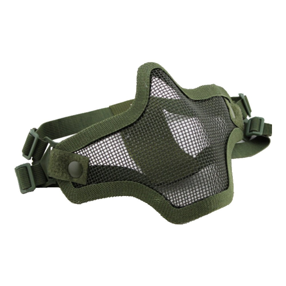 WOSPORT MEZZA MASCHERA PROTETTIVA DI RETE METALLICA VERDE OLIVE DRAB (KR001V)