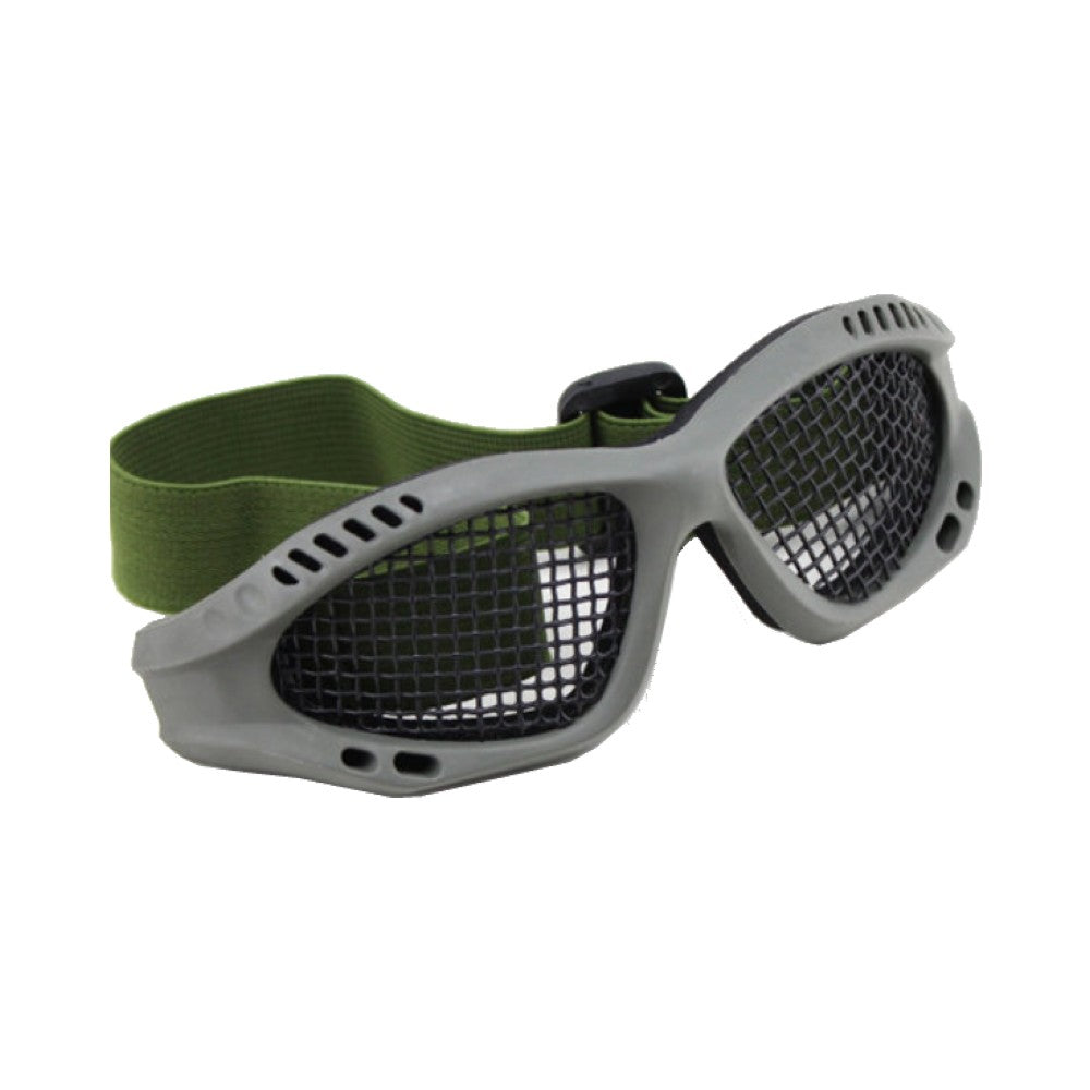 WOSPORT OCCHIALI TATTICI CON RETE METALLICA VERDI OLIVE DRAB (6059V)