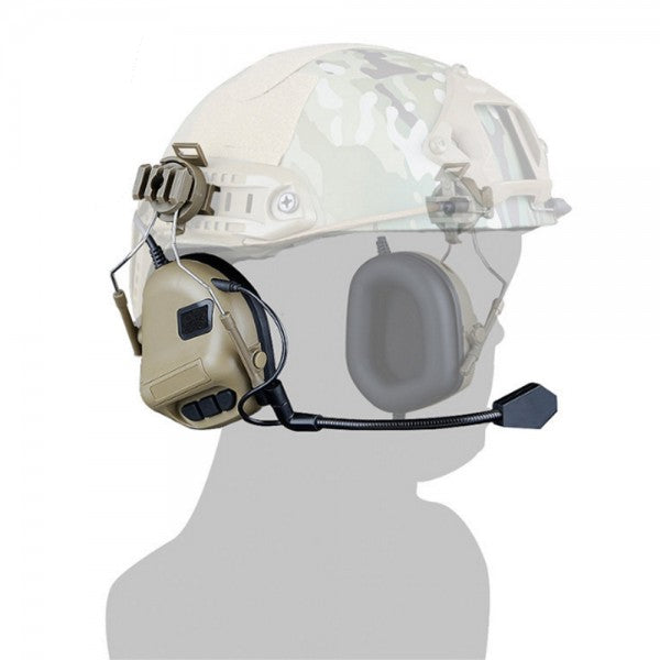 WOSPORT SET CUFFIE CON MICROFONO VERSIONE CON ATTACCO ELMETTO TAN (WO-HD10T)