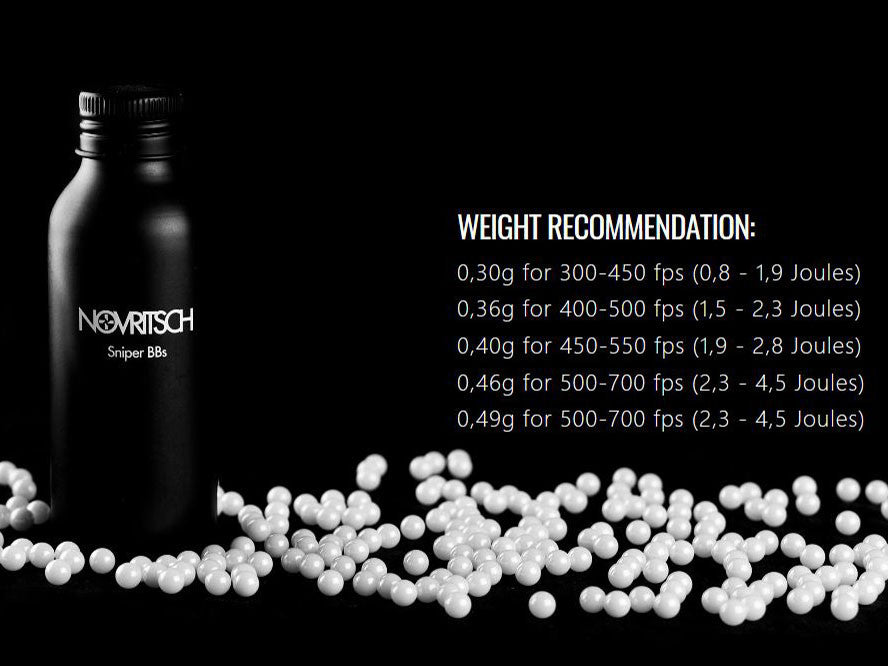 Novritsch SNIPER BBs Premium BIO Pellets 0.36g, 530 BBs - White