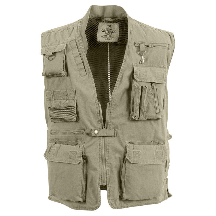 ROTHCO vest fishing KHAKI DELUXE SAFARI XL