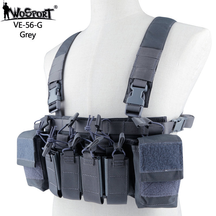 WOSPORT TATTICO LEGGERO WST Tactical Chest Rig D3CRX - GRIGIO Grey