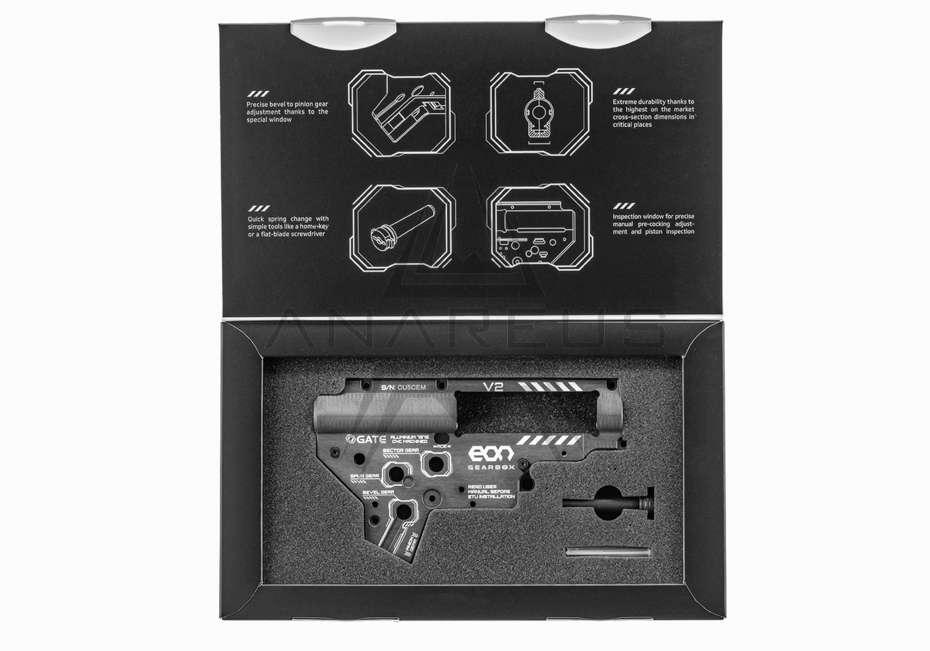 GATE CNC Aluminium Gearbox EON V2 ( 8 mm) - Gray