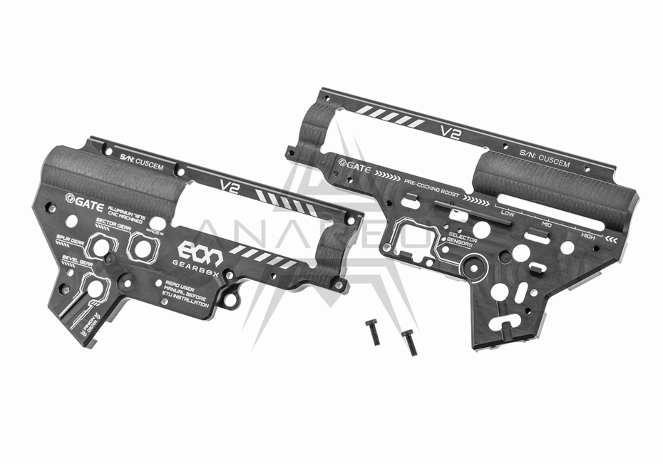 GATE CNC Aluminium Gearbox EON V2 ( 8 mm) - Gray