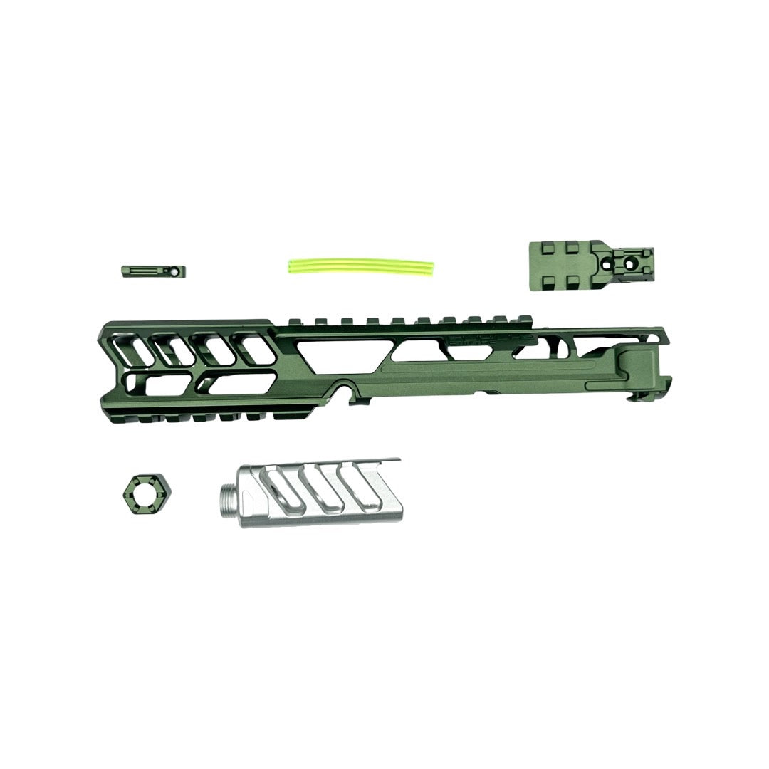CTM FUKU-2 CNC Upper Set V2 for AAP-01, CUTOUT (Long) - Army Green / Silver