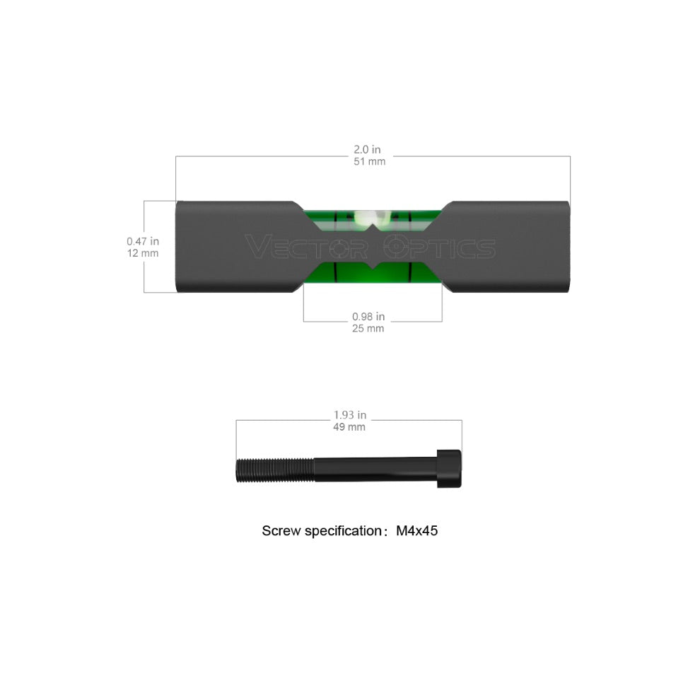 VO ACD Bubble Level for Mounting Ring Gen2 - Black