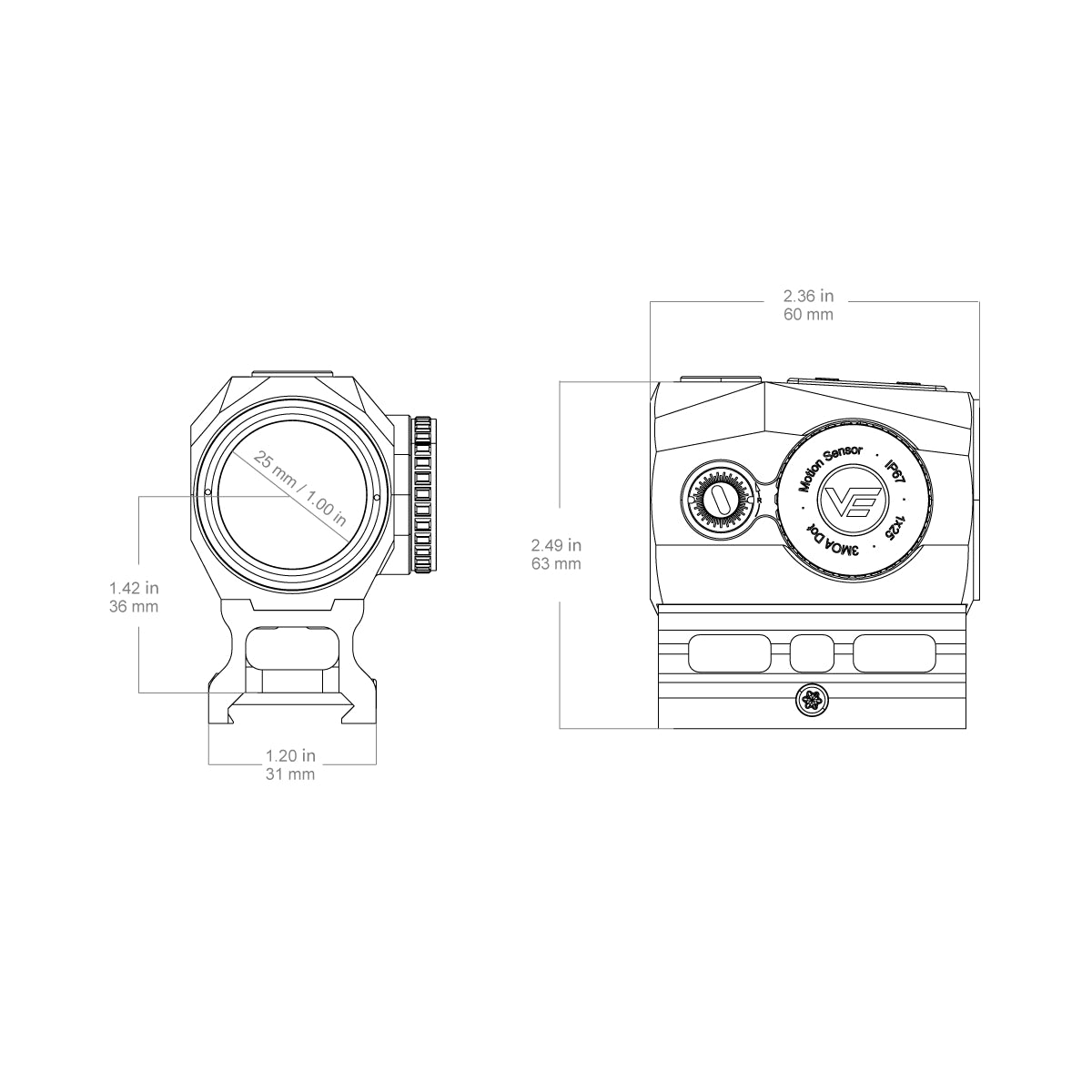 VO SCRAPPER 1x25 Nano Red Dot Sight - Black