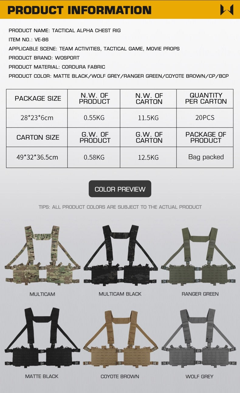 WST Split Tactical Chest Rig Alpha - MC