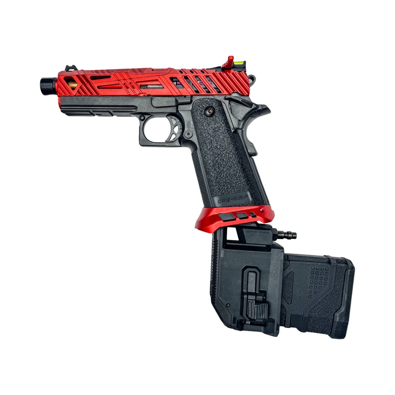 CTM Hi-Capa HPA M4 AEG Magazine 90° Angled Adapter - Red / Black