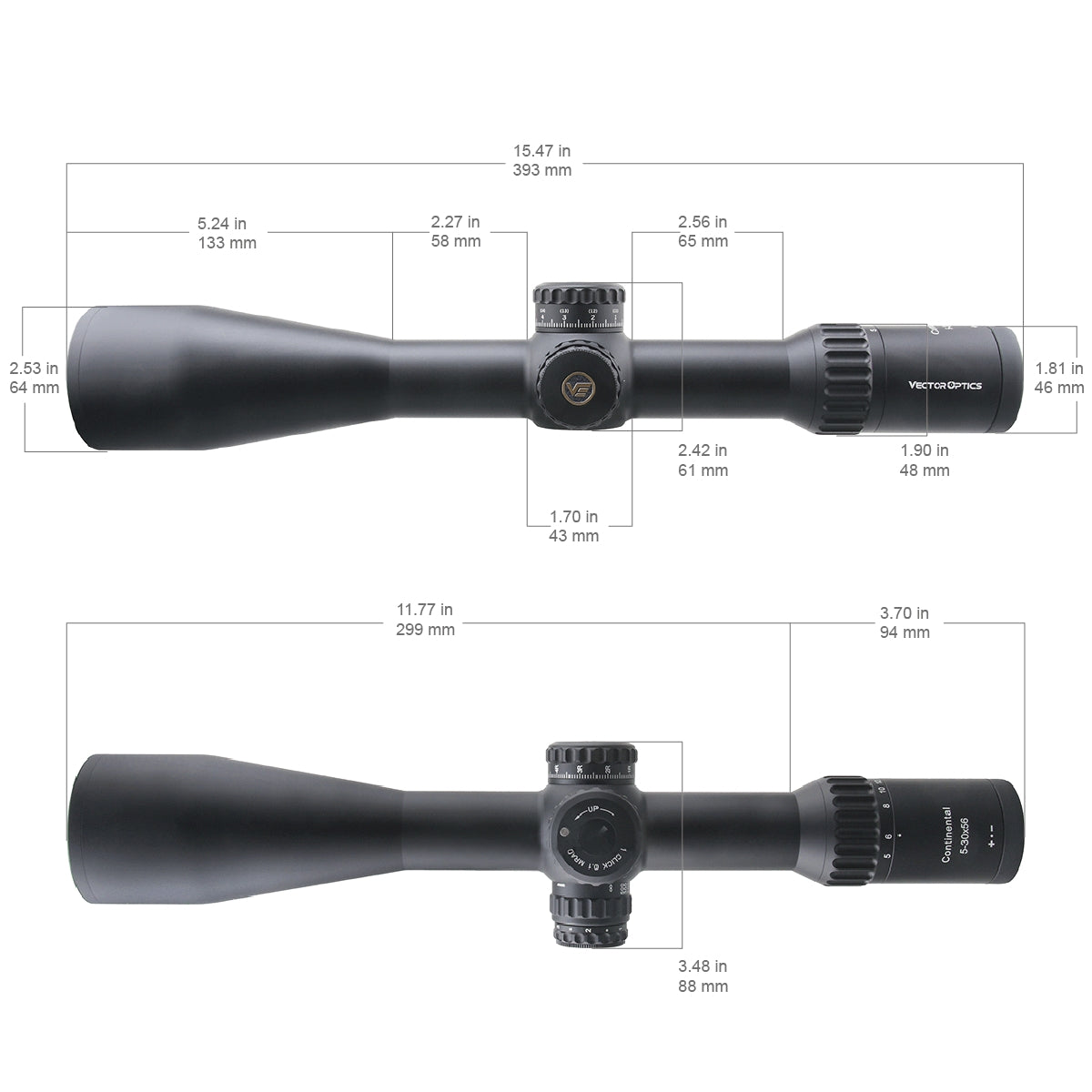 VO CONTINENTAL X6 5-30×56 MBR FFP Rifle Scope – Black