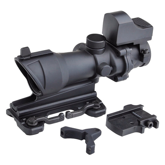 AIM-O OTTICA TIPO ACOG COMPATTA ZOOM 4X LENTE 32mm CON MINI RED DOT NERO (AO5316-B)