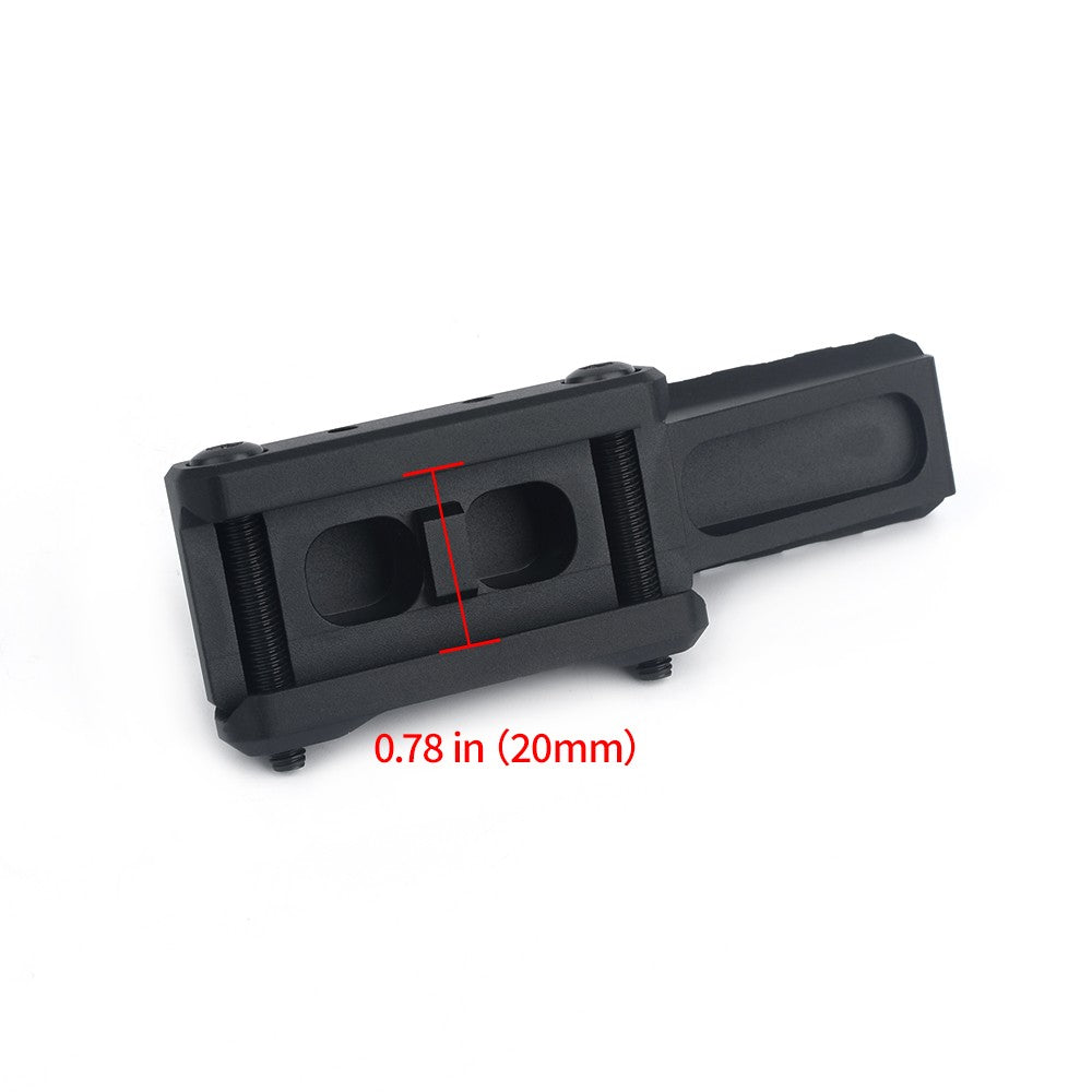 AIM-O SLITTA IN METALLO DA 20mm 8 SLOT CON RIALZO NERA (AO9034-B)