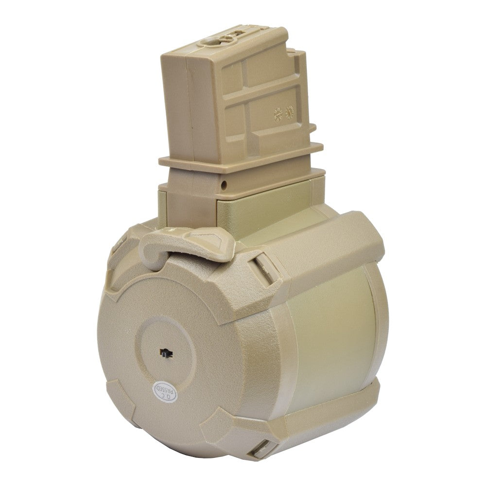 A&K CARICATORE DRUM ELETTRICO 1200 COLPI PER SERIE G36 TAN DARK EARTH (B90-2C TN)