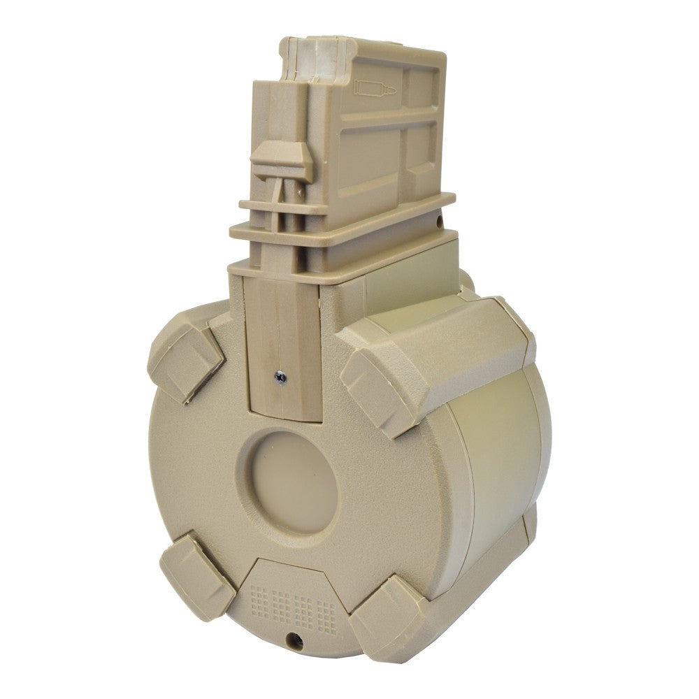 A&K CARICATORE DRUM ELETTRICO 1200 COLPI PER SERIE G36 TAN DARK EARTH (B90-2C TN)