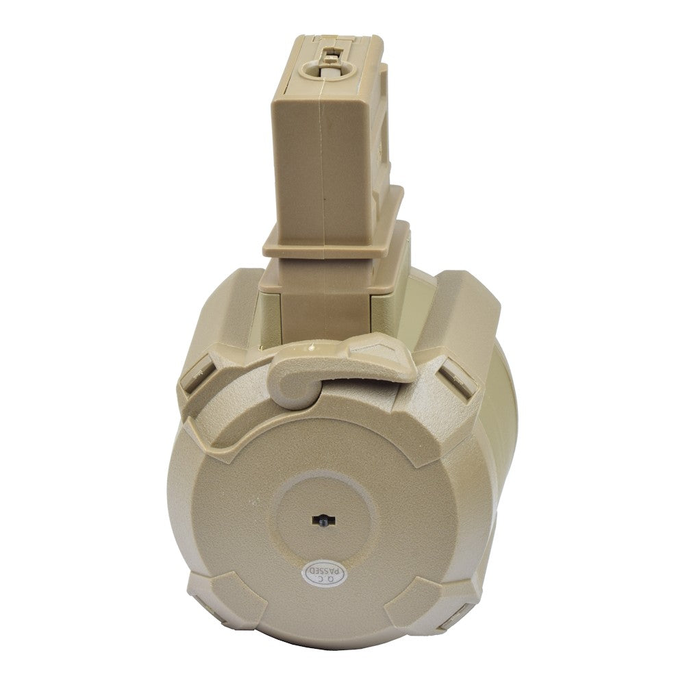 A&K CARICATORE DRUM ELETTRICO 1200 COLPI PER SERIE G36 TAN DARK EARTH (B90-2C TN)