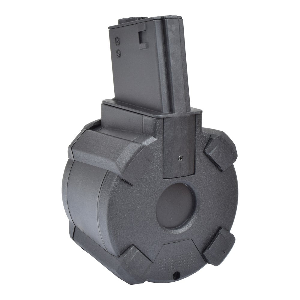 A&K CARICATORE DRUM  ELETTRICO DA 1200 COLPI PER SERIE M4 / M15 NERO (B90-1C BK)
