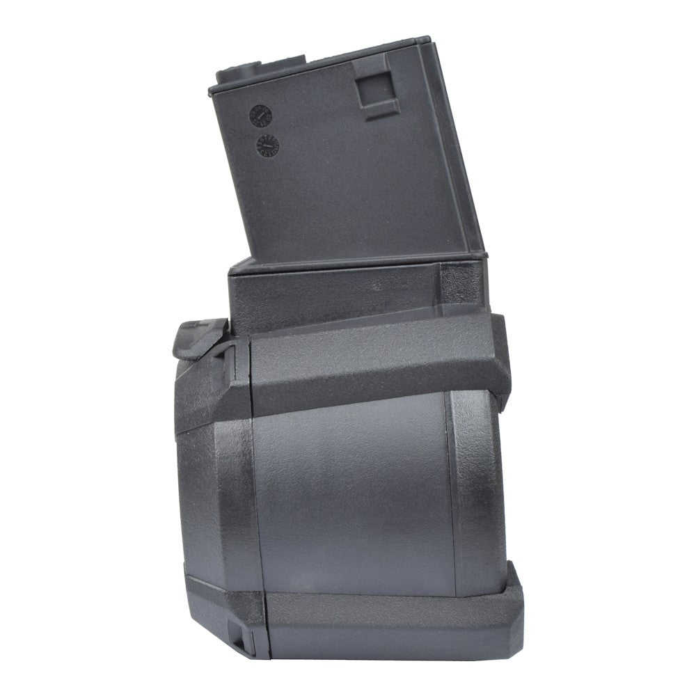 A&K CARICATORE DRUM  ELETTRICO DA 1200 COLPI PER SERIE M4 / M15 NERO (B90-1C BK)