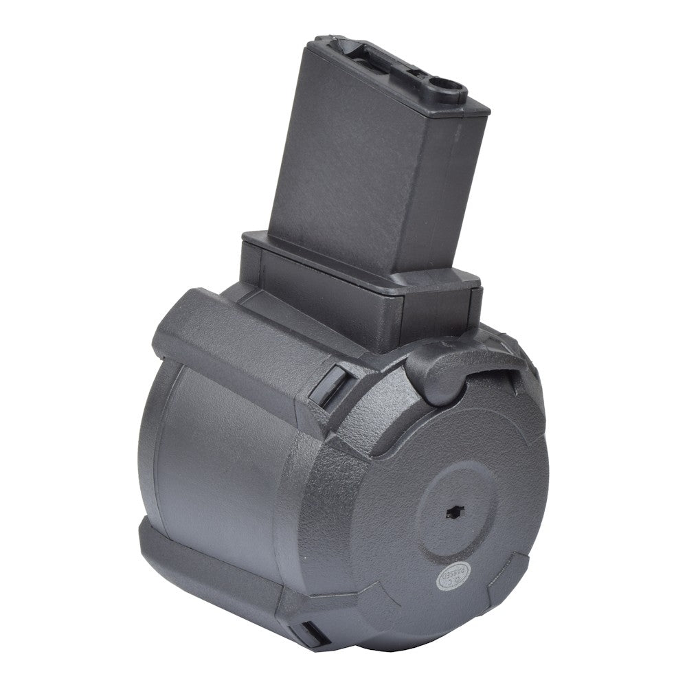 A&K CARICATORE DRUM  ELETTRICO DA 1200 COLPI PER SERIE M4 / M15 NERO (B90-1C BK)