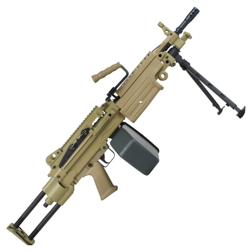 A&K FUCILE ELETTRICO ASG MITRAGLIATRICE MINIMI M249 PARA METAL VERSION TAN DARK EARTH (M249-PARAT)