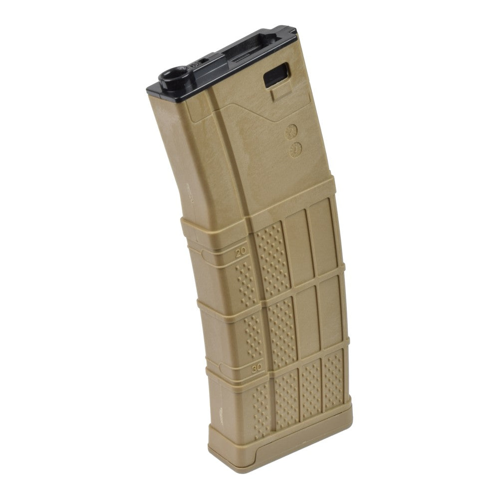 BATTLEAXE CARICATORE MAGGIORATO HI-CAP 370 COLPI GRIPPATO PER M4 DARK EARTH (002-6A TN)