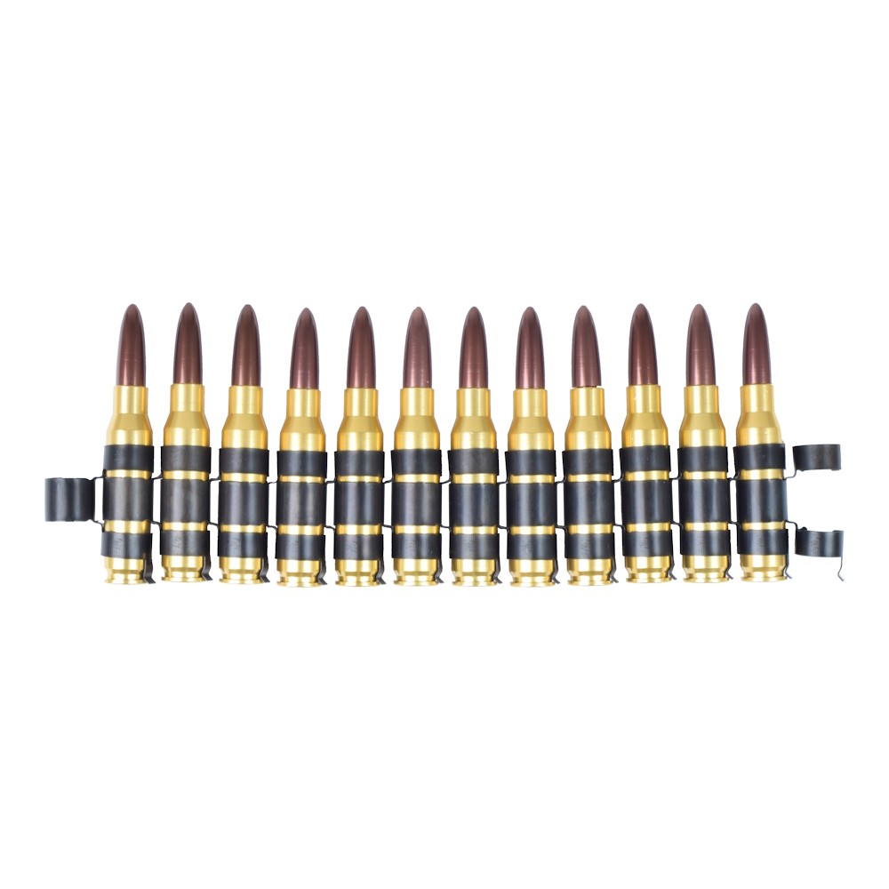 BATTLEAXE NASTRO PROIETTILI FINTI MITRAGLIATRICE DUMMY 7.62mm BULLETS CHAIN (05)