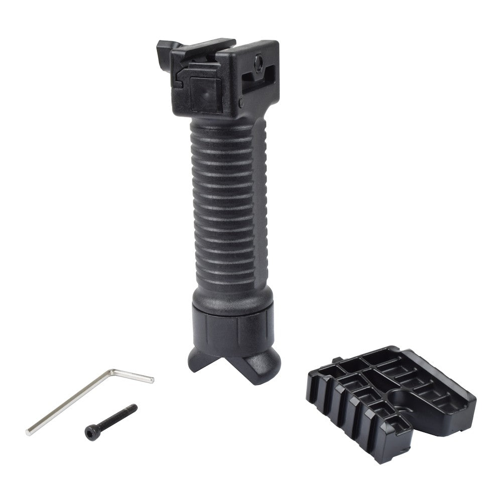 BATTLEAXE IMPUGNATURA CON BIPIEDE ESTENSIBILE E DOPPIA RAIL PER ACCESSORI NERA (02C)
