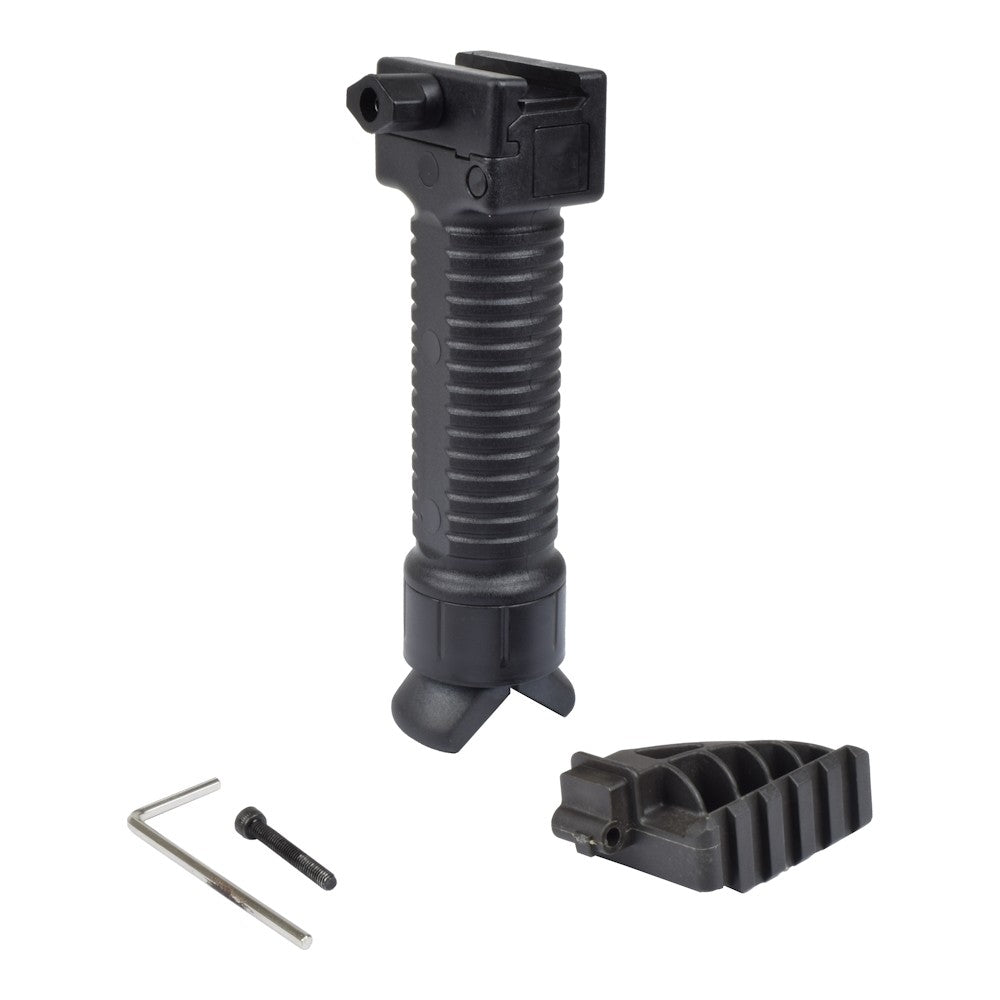 BATTLEAXE IMPUGNATURA CON BIPIEDE ESTENSIBILE E RAIL LATERALE PER ACCESSORI NERA (01D)