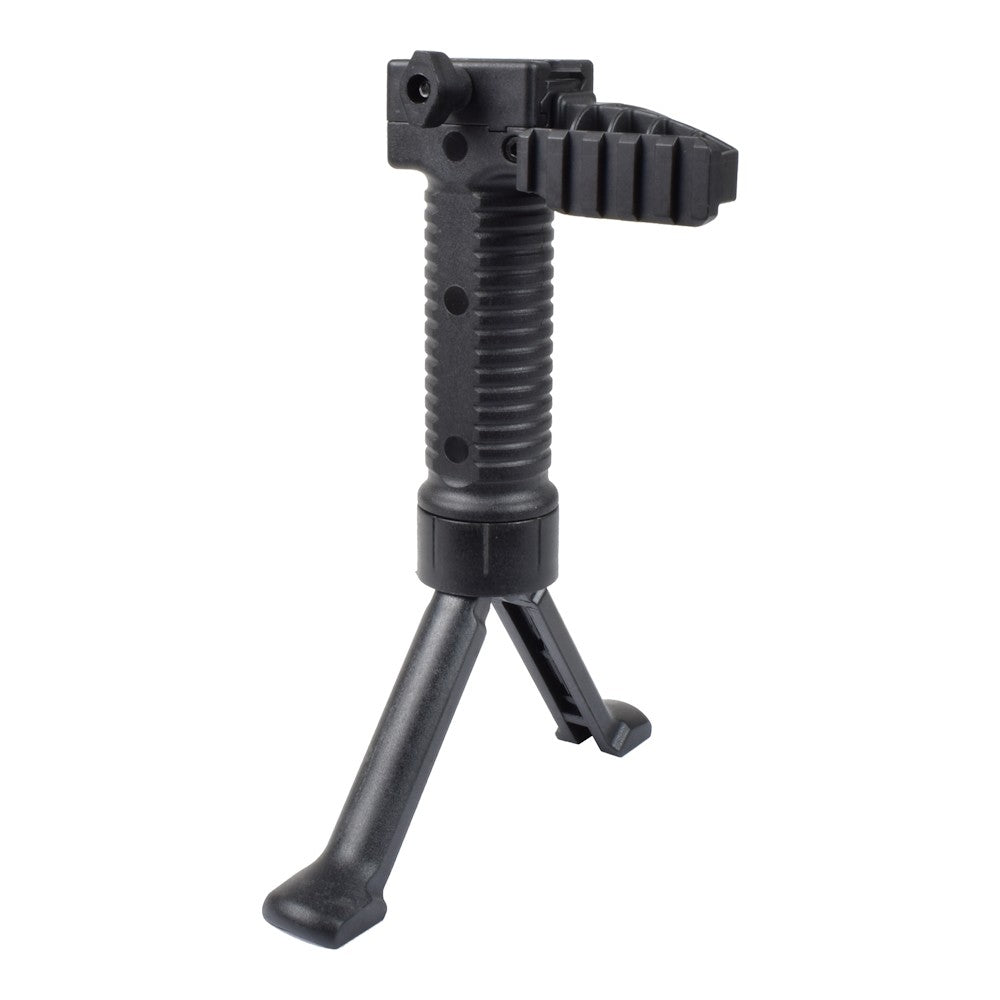 BATTLEAXE IMPUGNATURA CON BIPIEDE ESTRAIBILE E RAIL PER ACCESSORI NERA (02D)