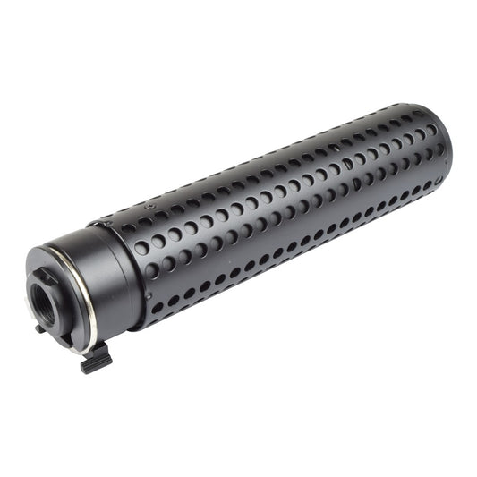 BATTLEAXE SILENZIATORE SGANCIO RAPIDO KAC QD 180mm CON SPEGNIFIAMMA SR-16 NERO (SI001)